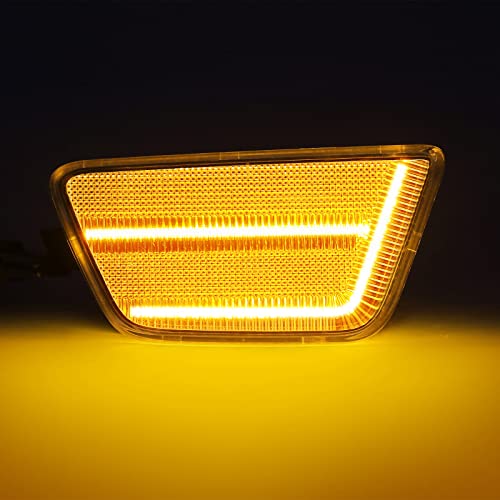 R&F Auto Led Amber Bumper Marker Light Compatible With C'hevy Cruze 2011-2015, For Cruze Limited 2016 Driver And Passenger Side Blinker Lamp Fender Turn Signal Lights, Replace Oem# 95186926, 95186927 #TOP1