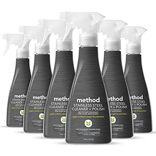 Method Stainless Steel Cleaner + Polish, Apple Orchard, Cleans Fingerprints