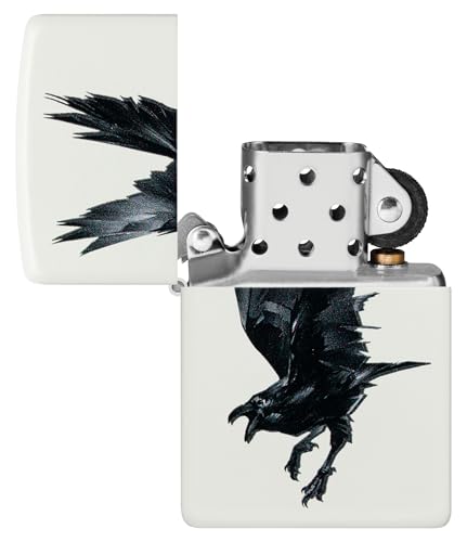 Zippo Encendedor Raven Bird Blanco Mate 46077 miniatura 4