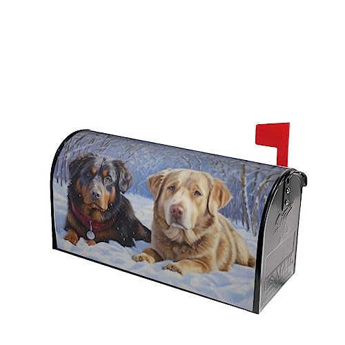 Image of Dujiea Labrador Retriever Dog Mailbox Wrap - Waterproof Magnetic Post Box Cover (Standard Size 21 inch L x 18 inch W) for Garden Yard & Home Decor