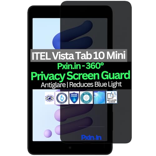 Image of Pxin Tablet Privacy Guard compatible with ITEL Vista Tab 10 Mini | Screen protector | Anti-Glare | Blue light filter | 360 degree Anti Spy | Eye Protection