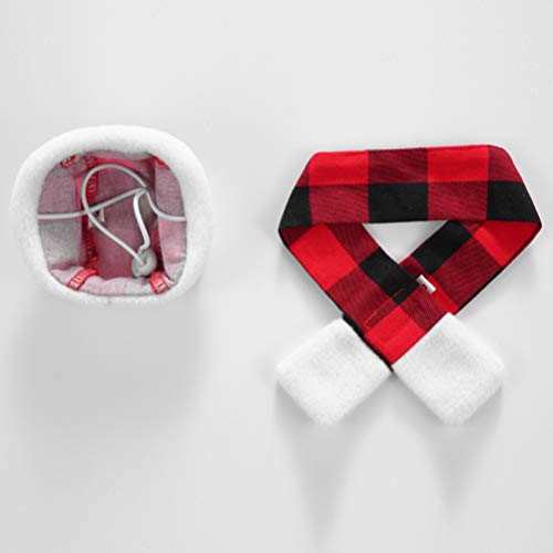 POPETPOP Natal Pet ChapÃ©u Cachecol Conjunto Floco de Neve Xadrez DecoraÃ§Ã£o Pet Santa Natal ChapÃ©