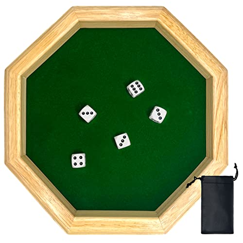 zhaocaidamai Piste de dés, Plateau de des, Piste de des, Plateau de des en Bois, Piste de des+Dés & Ceintures, Convient pour Plateau Jeu de Dés pour Les Jeux de Table DND et RPG