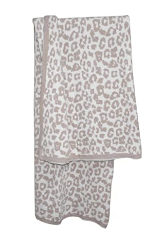 Ultra Soft Plush Leopard Blanket Cozy Lightweight Fluffy Reversible Cheetah Blanket Throw For Sofa Couch Bed Camping Travel, Cream #TOP1