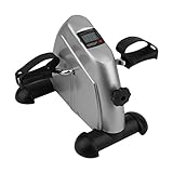 OUTAD Arm and Leg Mini Pedal Exerciser with LCD Display, Portable Medical Exercise Peddler, Indoor Cycling Bike Under Your Office Desk, Fitness Exercise Cycle for the Aged and Young(Silver)