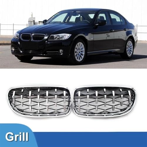 Calandre en diamant pour BMW E90 E91 2009-2012 look noir et argent