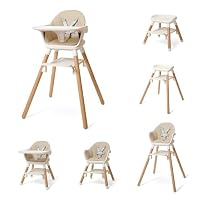 Clair de Lune 6 in 1 Adjustable High Chair 6 Months - 6 Years (Beige and Natural)