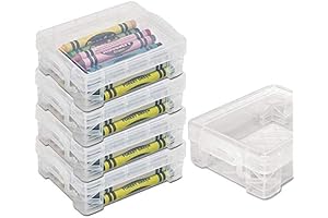 1InTheOffice Stackable Clear Crayon Box (4 Pack)