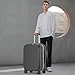Mixi Luggage Suitcase with Spinner Wheels, 24'' Checked Travel Luggage Aluminum Frame PC Hardside with TSA Lock & Cover - Rock Gray