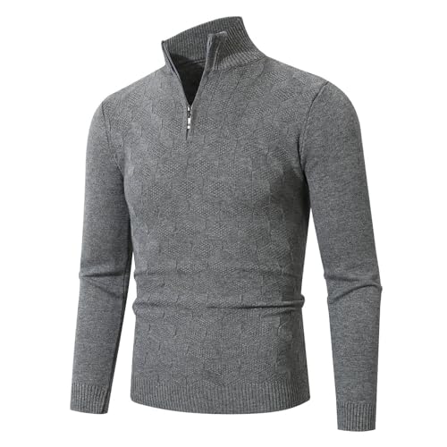 Men's Sweater Crewneck Long Sleeve Sweaters Textured Pullover Sweater Cable Knit Pullover Plus Size Warm Winter Tops