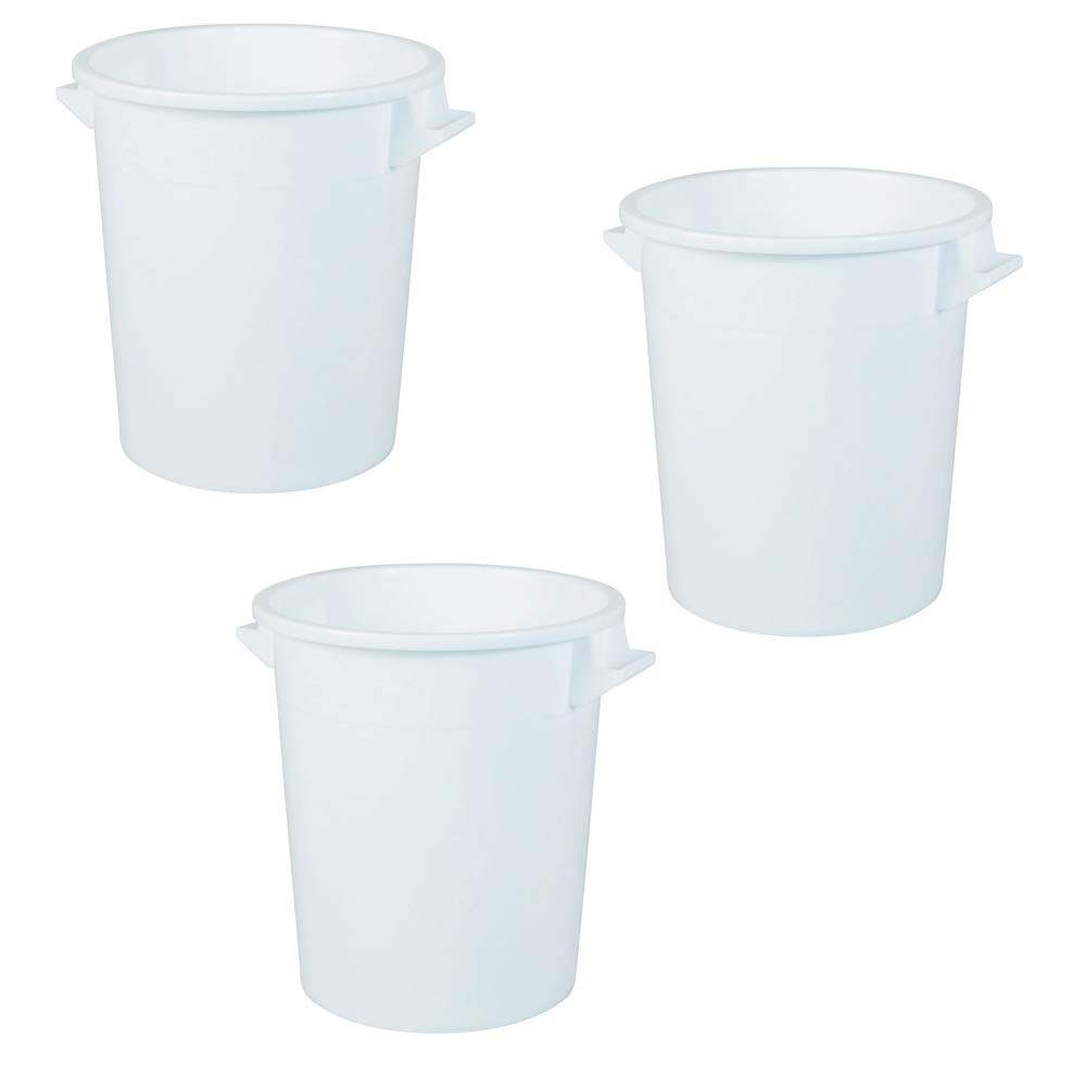 BRB 3 x 75 litrów Kosz plastikowy, przeznaczony do kontaktu z żywnością, biały (bez pokrywy)