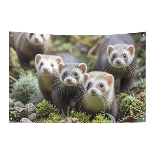 Drapeau de jardin furet décoration extérieure et intérieure imprimée pour cour