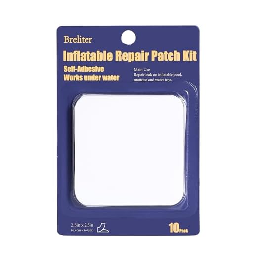 Breliter Inflatable Patch Repair Kit - Waterproof TPU Pool Repair Tape, Heavy Duty Repair Patch for Air Mattress, Bounce House, Inflatable Toys, Tent, Swimming Ring - 10 Packs of 2.5in x 2.5in, Square