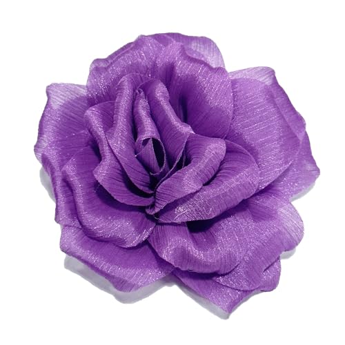 Image of Flash Camellia Flower Brooch Pin for Women Men Elegant Texture Fabric Dahlia Rose Floral Brooches Lapel Pins Dainty Wedding Holiday Party Costume Dress Accessories Jewelry