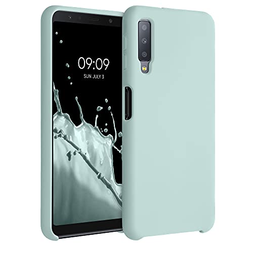 kwmobile Handyhülle für Samsung Galaxy A7 (2018) Hülle - Case Silikon - Kabelloses Laden - Schutzhülle Cover in Cool Mint