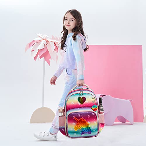 Meetbelify Unicorn Backpack For Girls Backpacks For Elementary Preschool Student With Lunch Box Pencil Case 3 In 1 Bookbag For Girls For School #TOP2