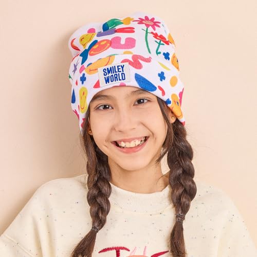 Image of SMILEYWORLD Beanie Hat for Kids Boys and Girls 3-16Y, Fleece Lined Knit Beanie, Stretchable Cap for Toddler & Youth