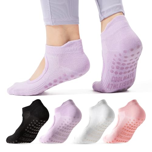 CoolMate Pilates Socks with Grips for Women, Yoga...