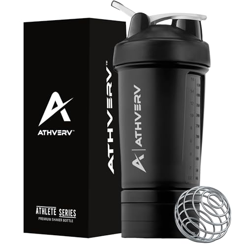 Image of Plastic Pro Gym Shaker Bottle, Protein Shaker With 2 Storage Compartment, Pill Tray & Blender Ball, Black, 550 Ml