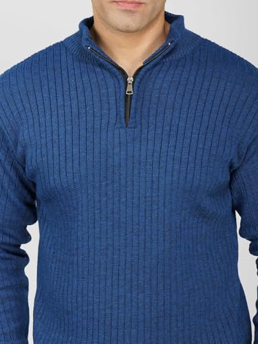 Image of LOQUE Men's Wool Blend Selection Sweater Half Zip High Neck Pullover Warm Casual Winter Wear for Office and Travel