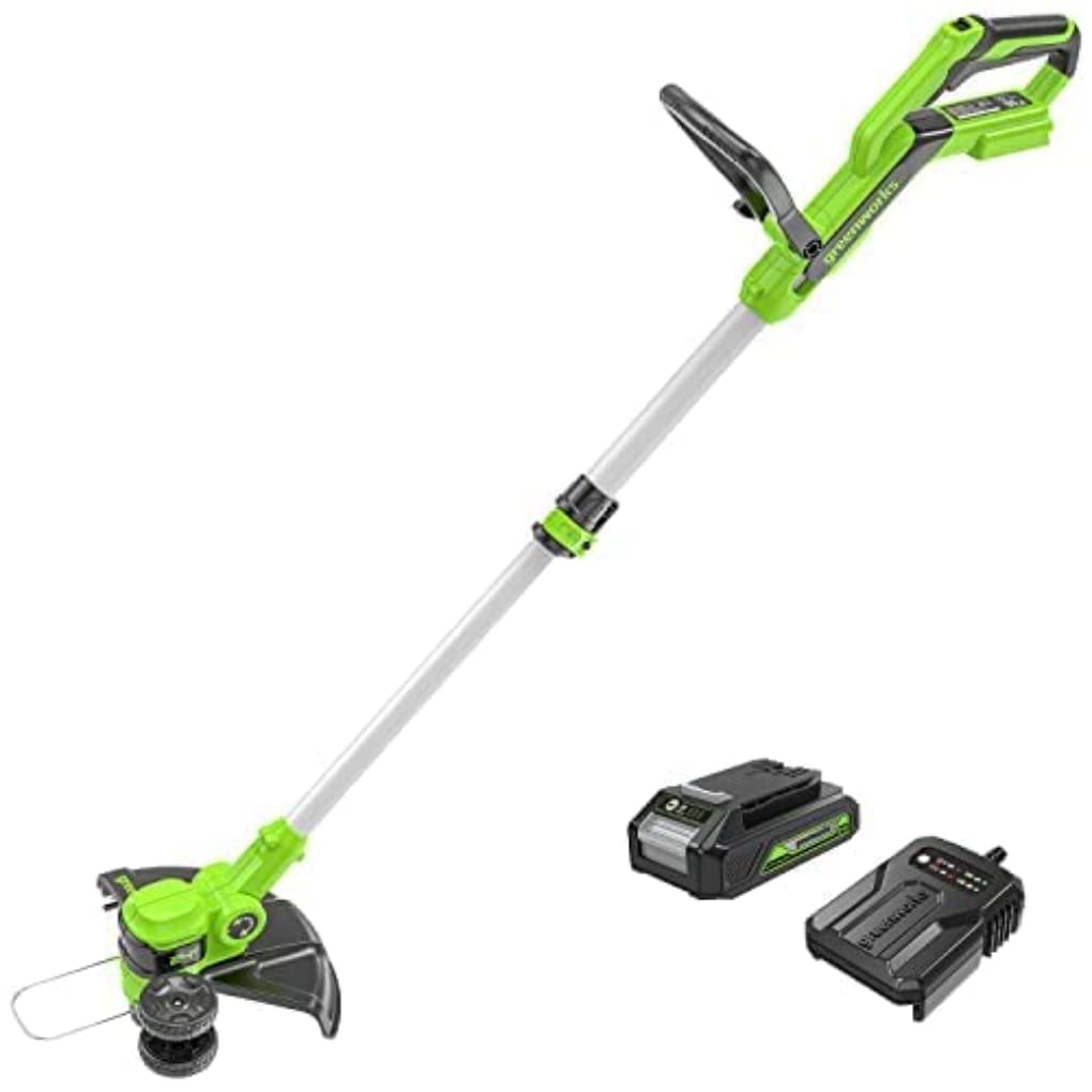 Greenworks Tagliabordi Elettrico 24V 30cm, bobina da 3, con Batteria 2Ah e Caricatore