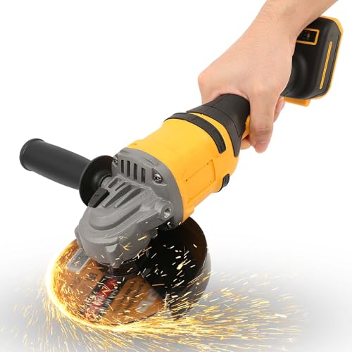 Cordless Angle Grinder for DeWalt 20V Max Battery, 10,000RPM 3 Variable Speeds Brushless Angle Grinder Tool, 5'' Grinding Wheels, Cutting Wheel, Flap Discs and Adjustable Auxiliary Handle (Tool Only) by vokoroad - Used condition - US$49.12