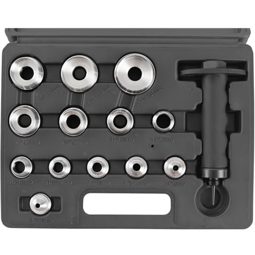 TECPO Locheisen Satz 14-teilig, Loch Stanzen 5-35mm Durchmesser Lochstanzer Henkellocheisen Werkzeug Set -Locheisenhalter mit ergonomischem Griff