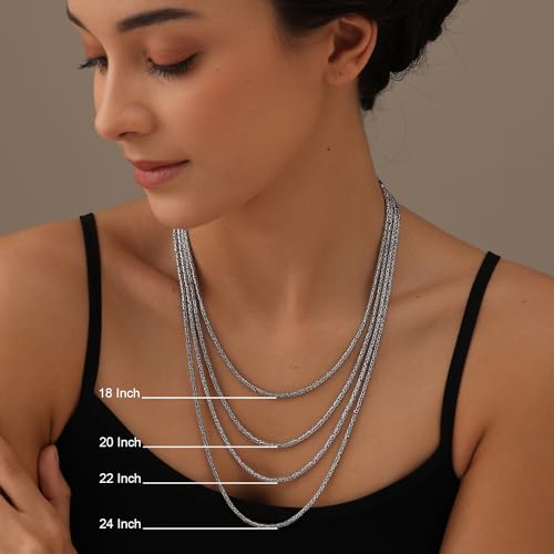 LeCalla Solid 925 Sterling Silver Oxidized Byzantine Necklace | Handmade Italian 2.5MM Byzantine Link Chain Necklace for Men Women (18, 20, 22, 24 Inches), 925 Made in Italy4