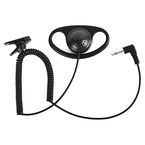 TWAYRDIO 3.5mm Listen Receive Only Radio Earpiece for Two Way Radios, D-Shape Walkie Talkie Headset Compatible with Motorola Hytera Kenwood Radio Speaker Mics Jacks Cover