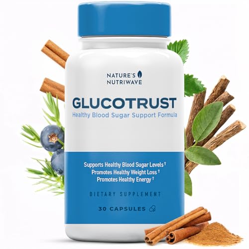 Natures NutriWave Glucotrust Capsules Supplement Original Formula 100% Natural Herbal Blend Gymnema sylvestre Chromium Licorice | 30 Capsules 1 Month Supply