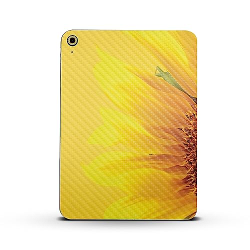 Image of MightySkins Carbon Fiber Skin Compatible with Apple iPad 10.9 inch 10th Gen (2022) Full Wrap Kit - Sunflower Yellow | Protective, Durable Textured Carbon Fiber Finish | Easy to Apply | Made in The USA