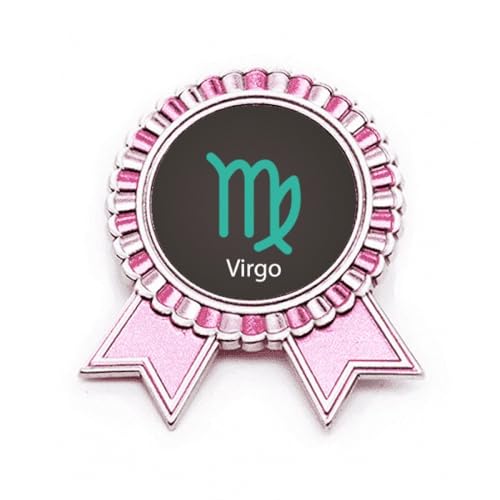 Broche Vierge en métal rose taille M pour les natifs de août et septembre