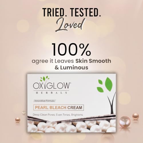Image of OxyGlow Herbals Pearl Bleach Cream 250g | Innovative Formula | Deeply Cleansing | Brightens & Whitens | For All Skin Types | Bleach Cream for Women