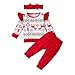 Produktbild WEXCV Weihnachten Kleinkind Baby Mädchen Jungen Bruder Schwester Weihnachtsmuster Tops Strampler Romper und Hosen Culottes Tütü Rock Haarband Outfits Set Weihnachts Party Kleidung