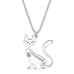 Collier de Chat Charms Tendance en Acier Inoxydable Doré 18 Carats LONYOO
