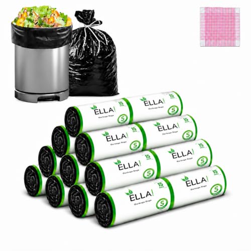 Image of ELLA Garbage Bags 17x19 Inches | 420 Bags (14 Rolls x 30) | Black | Small | Durable Leak-Proof Dustbin Covers for Home, Kitchen, Bathroom & Office