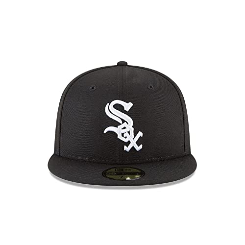 Image of New Era Adults Unisex-Adults Black White Baseball Cap - Chicago White Sox 59Fifty Fitted Hat