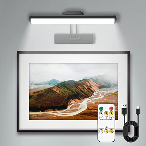 6er Set Bilderleuchten Für Wand – Wiederaufladbare, Kabellose LED-Lichter Mit Fernbedienung Und Timer (Schwarz)