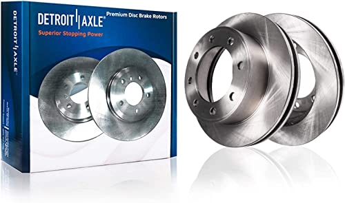 Image of Detroit Axle - Rear Brake Kit for Chevy Silverado Suburban GMC Sierra 2500 | Yukon XL 2500, Silverado 1500HD, Hummer H2, Brake Rotors Ceramic Brake Pads Replacement 12.99'' inch Rotors