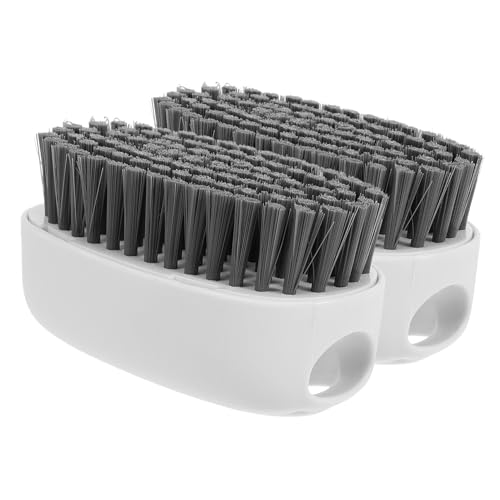 KOMBIUDA 2個洋服 靴 浴槽用洗浄ブラシ 耐久性プラスチック製 衣類掃除用ブラシ 丈夫な毛付き 掃除道具 ハンドル付き