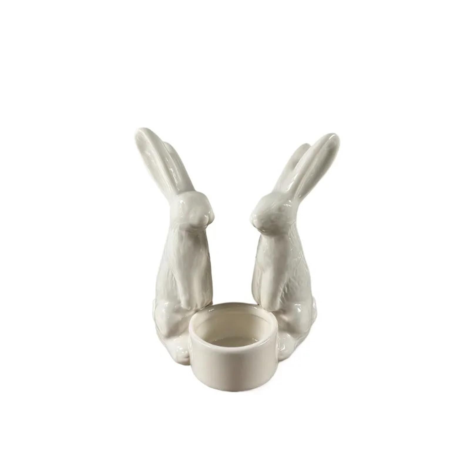 1Pair Rabbit Ceramic Candlestick, Candle Decor For Living Room Bedroom For Home Décor, Living Room