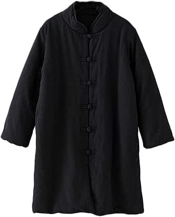 Cotton Oriental Coat For Women With Chic Orange Print Pockets For Everyday Winter Warmth main image 0