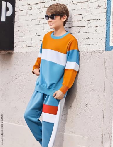 Image of mkodopy Boys Clothes Hoodie Sweatsuits Tops and Pants Boys Fall Winter Outfits Boy Clothing Set
