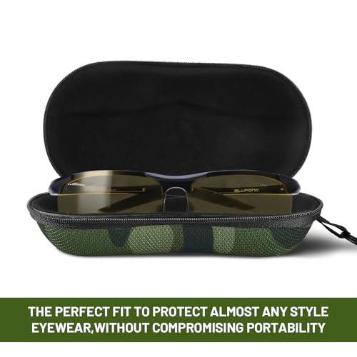 Image of BLUPOND Sunglasses Case Semi Hard EVA Shell with Metal Hanging Hook Belt Clip Sun Glasses Storage