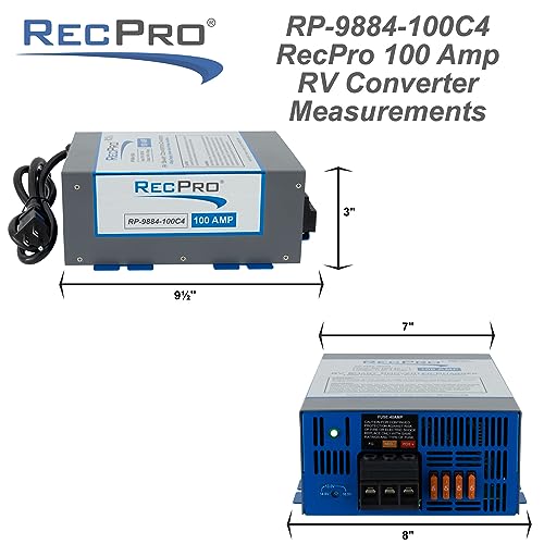 Image of RecPro 100 Amp RV Power Converter & Battery Charger | 4-Stage Charging