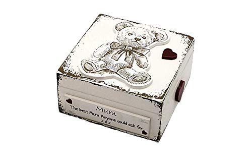 Special Mum Trinket Box With Teddy Bear and Hearts - Great Gift for Mothers Day! by Dibor - French Style Accessories for the Home