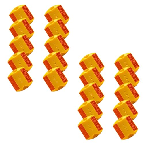 Image of 3M Yellow Road Studs /Reflectors (10cm x 9cm) for Enhanced Road Safety - Ideal for Speed Bumps, Sidewalks, Pedestrian Crossings, Freeways & Driveways (Pack of 20)