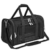 Soft-Sided Cat/Dog/Pet Carrier, Collapsible Pets Travel Carriers for Big Cats/Small Dogs with Shoulder Strap & Removable Mat, Mesh Puppy Carry Bag, Up to 16 Lbs, TSA Airline Approved(Black)