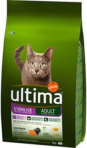 ultima Sterilised Cat Food for Adult Salmon 3 kg (Pack of 2)
