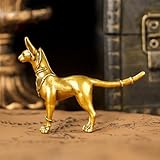 Retro Egyptian Cat Sculpture - 100% Solid Brass Bastet Statue in Divine Pose, Hand-Patinated Occult Altar Decor, Vintage Mythology Collectible for Book Lovers, Unique Gift for Wicca & Pagan Altars